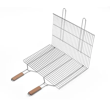 AKTÜRKLER 48x33 Çift Kulplu Büyük kafesli Krom Tel ızgara