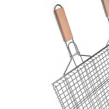 AKTÜRKLER 48x33 Çift Kulplu Büyük kafesli Krom Tel ızgara